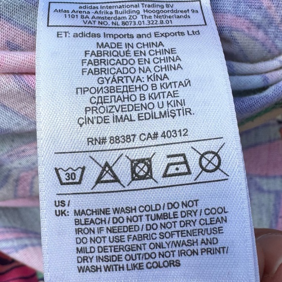 Farm Rio x Adidas colorful neon floral banana logo shirt/ M /Excellent condition - Picture 14 of 15